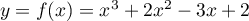 $y=f(x)=x^3+2x^2-3x+2$