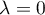 $\lambda=0$