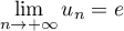 $\dsp\lim_{n\to+\infty}u_n=e$