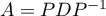 $A=PDP^{-1}$