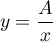 $y=\dfrac{A}{x}$