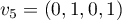 $v_5=(0,1,0,1)$