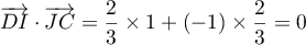 $\overrightarrow{DI}\cdot\overrightarrow{JC}=\dfrac23\tm1+(-1)\tm\dfrac23=0