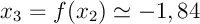 $x_3=f(x_2)\simeq-1,84$