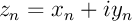 $z_n=x_n+iy_n$